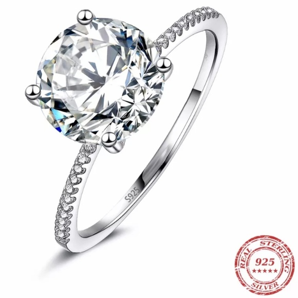 3 carat Solitaire Engagement Wedding Ring - Picture 2 of 7